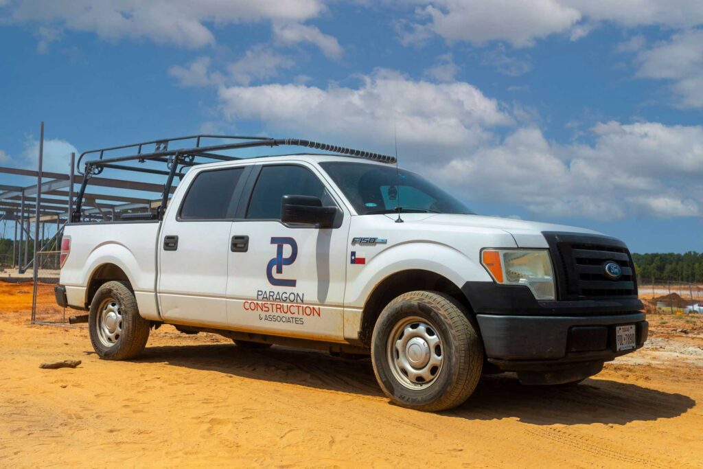 Paragon Constuction Truck at a job site